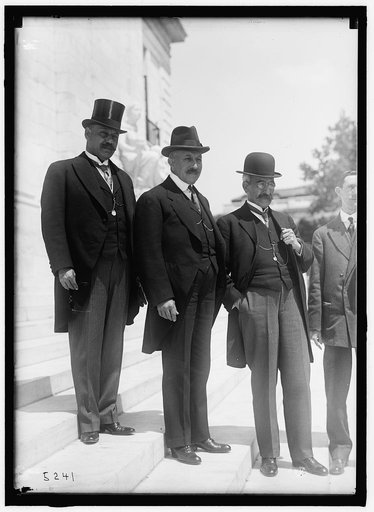 1ST PAN AMERICAN FINANCIAL CONFERENCE, WASHINGTON, D.C., MAY 1915. JUAN S. LORD; CARLOS HERRERA; VICTOR S. ICARA, GUATEMALAN DELEGATION