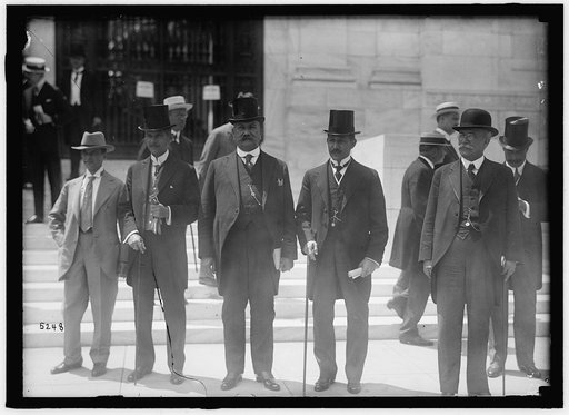 1ST PAN AMERICAN FINANCIAL CONFERENCE, WASHINGTON, D.C., MAY 1915. NICARAGUA: D. FORTIN; LEOPOLD CORDOVA; PEDRO RAFAEL CUADRA; GEN. CHAMORRA; MAN AT LEFT UNIDENTIFIED