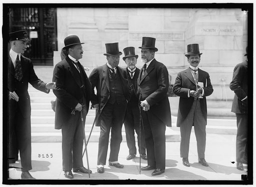 1ST PAN AMERICAN FINANCIAL CONFERENCE, WASHINGTON, D.C., MAY 1915. GONZALES V. BULNES AND LUIS IZQUIERDO, OF CHILE; AGUSTO VILLAMIEVO, RICARDO D. ALDAO, AND JUAN GARCIA, OF ARGENTINE