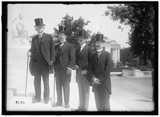 1ST PAN AMERICAN FINANCIAL CONFERENCE, WASHINGTON, D.C., MAY 1915. DR. PABLO DESVERNINI GOLDOS; 2 UNIDENTIFIED; PORFIRIO FRANCO, CUBA