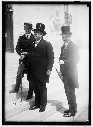 1ST PAN AMERICAN FINANCIAL CONFERENCE, WASHINGTON, D.C., MAY 1915. SANTIAGO PETRIANO OF COLOMBIA, WITH HIS 2 SECRETARIES