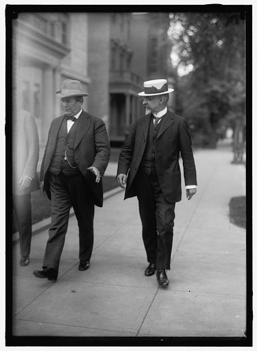 BRYAN, WILLIAM JENNINGS. REP. FROM NEBRASKA, 1891-1895; SECRETARY OF STATE, 1913-1915. LEFT, WITH CAPT. WINTERHALTER