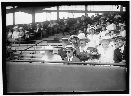 BASEBALL, AMATEUR AND COLLEGE. SPECTATORS; MRS. LEITER, LEFT