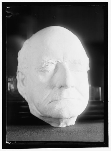 PLASTER CAST OF FACE OF BRYAN, WILLIAM JENNINGS. REP. FROM NEBRASKA, 1891-1895; SECRETARY OF STATE, 1913-1915