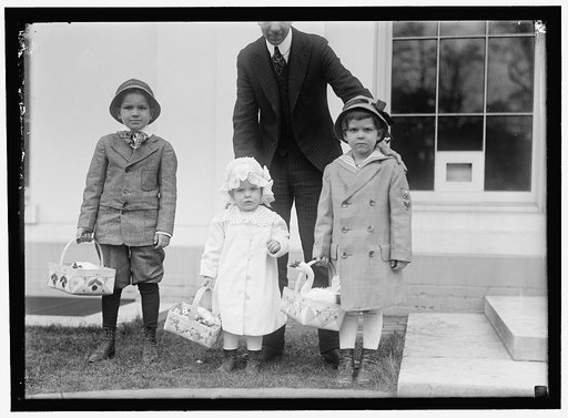 EASTER. CHILDREN OF RODIER, WHITE HOUSE TELEGRAPH OPERATOR, READY FOR EGG ROLLING