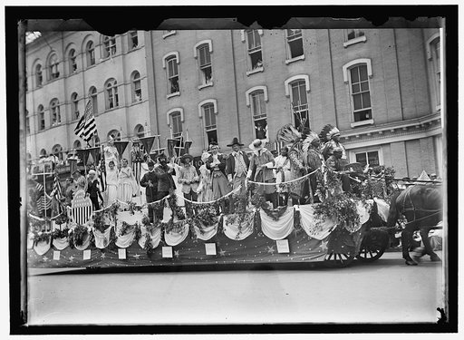 PREPAREDNESS PARADE, COLONIAL AND INDIAN FLOAT