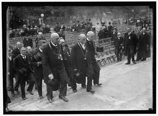 SCOTTISH RITE TEMPLE DEDICATION. GEORGE F. MOORE, CENTER FRONT; SAM COCHRAN OF DALLAS, RIGHT FRONT