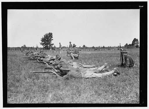 NATIONAL GUARD OF D.C. IN CAMP AT COLONIAL BEACH. TARGET PRACTICE