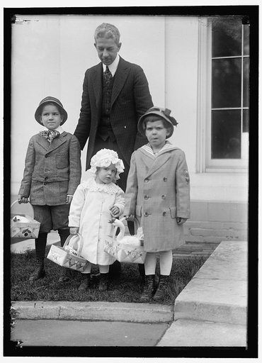EASTER. CHILDREN OF RODIER, WHITE HOUSE TELEGRAPH OPERATOR, READY FOR EGG ROLLING