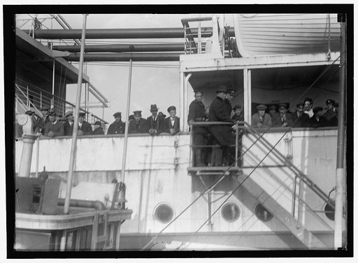 EITEL FRIEDRICH, UNITED STATES NAVY. GERMAN SHIP TAKEN OVER BY U.S. CROWDED WITH CREWS OF CAPTURED SHIPS
