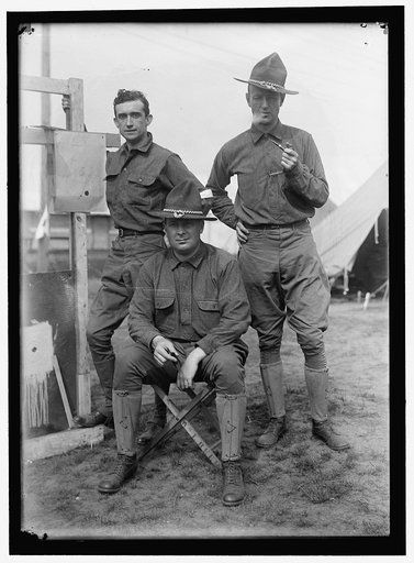 PLATTSBURG RESERVE OFFICERS TRAINING CAMP. LEFT, TOM SHIPP; CENTER, PHIL PATCHEN