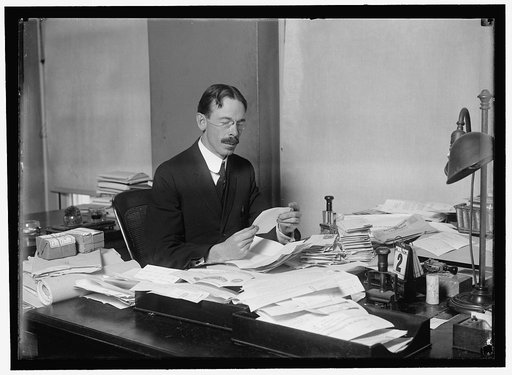 LATTA, MAURICE. EXECUTIVE CLERK AT WHITE HOUSE. AT DESK