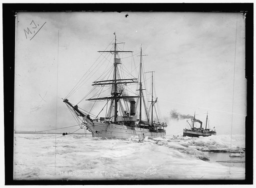 COAST GUARD BUREAU OF TREASURY DEPARTMENT. REVENUE CUTTER 'BEAR', RIGHT, WITH S.S. CORWIN