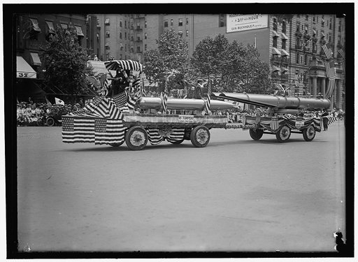 PREPAREDNESS PARADE. FLOAT WITH TORPEDOES