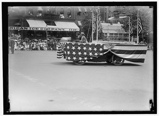 PREPAREDNESS PARADE. BATTLESHIP AND AIRPLANE FLOAT