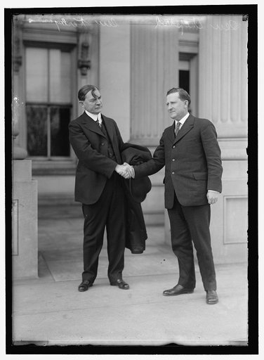 KIRBY, WILLIAM FOSGATE. SENATOR FROM ARKANSAS, 1916-1921. LEFT, WITH SEN. SHEPPARD