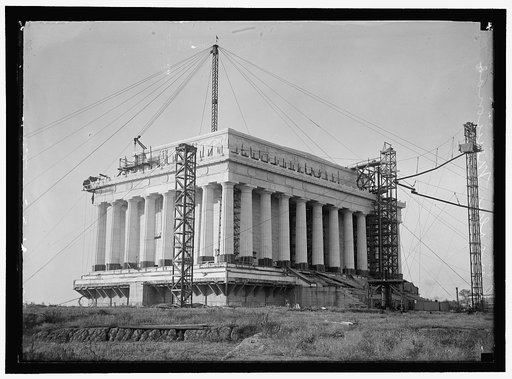 LINCOLN MEMORIAL. UNDER CONSTRUCTION