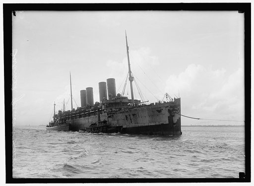 KRON PRINZ WILHELM. GERMAN SHIP, INTERNED IN U.S. IN TOW