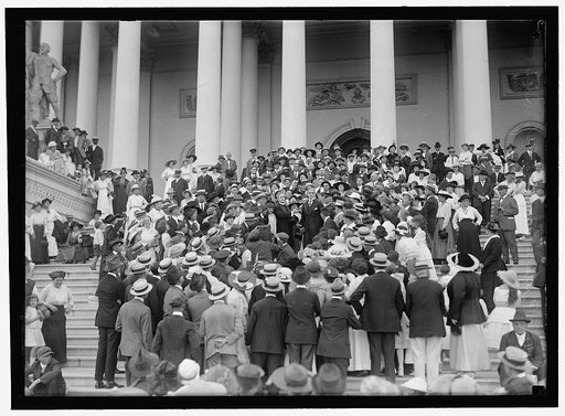 MONTGOMERY, REV. JAMES SHERA, D.D. CHAPLIAN OF THE HOUSE. LEFT OF THE 2 MINISTERS IN CENTER; W.T.C.U. GROUP AT CAPITOL