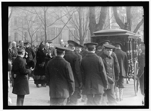 DEWEY, GEORGE. ADMIRAL, U.S.N. COFFIN LEAVING HOUSE