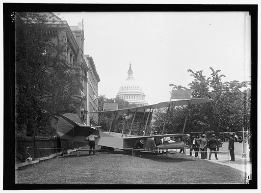 NATIONAL AERO COAST PATROL COMMN.: CURTISS HYDROAEROPLANE OR FLYING BOAT EXHIBITED NEAR HOUSE OFFICE BUILDING