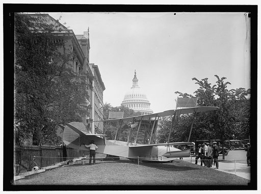 NATIONAL AERO COAST PATROL COMMN.: CURTISS HYDROAEROPLANE OR FLYING BOAT EXHIBITED NEAR HOUSE OFFICE BUILDING