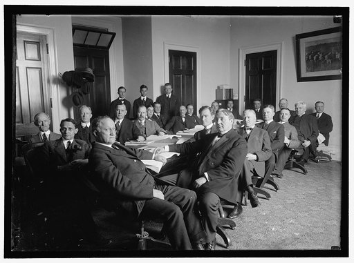 HOUSE OF REPRESENTATIVES COMMITTEES, AGRICULTURE. IN FRONT OF TABLE: REPS. LEVER OF SC, CHAIRMAN; GORDON LEE OF GA; YOUNG OF TX; HEFLIN OF AL; LESHER OF PA; DOOLITTLE OF KS; UNIDENTIFIED; HAUGEN OF IA; UNIDENTIFIED. AT REAR OF TABLE: CANDLER OF MS; EXTRA LEFT; RUBEY OF MO; JACOWAY OF AR.; M.K. REILL