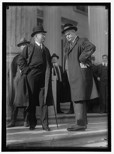 BUCHANAN, FRANK. REP. FROM ILLINOIS, 1911-1917. RIGHT, WITH THOMAS W. LAWSON; LEAK HEARINGS