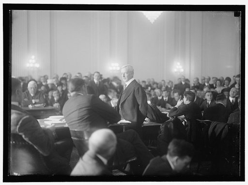 HOUSE OF REPRESENTATIVES COMMITTEES. COMMITTEE TO INVESTIGATE THE ALLEGED DIVULGENCE OF PRESIDENT'S NOTE TO BELIGERENT POWERS, POPULARLY CALLED 'LEAK HEARINGS.' LANSING TESTIFYING; FOSTER OF OHIO, LEFT