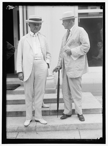 GREGORY, THOMAS WATT, ATTORNEY GENERAL OF THE U.S., 1914 - 1919. LEFT. BURLESON, ALBERT SIDNEY, REP. FROM TEXAS, 1899 - 1913; POSTMASTER GENERAL, 1913-1921, RIGHT.
