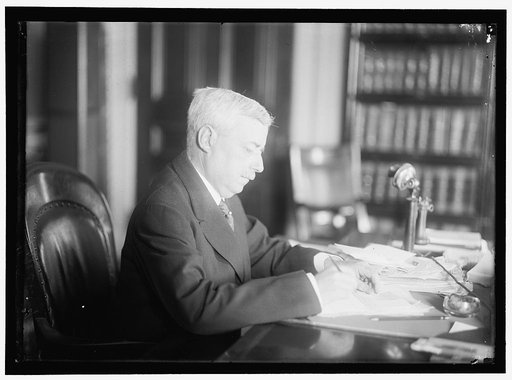 LANSING, ROBERT. SECRETARY OF STATE, 1915-1920. AT DESK