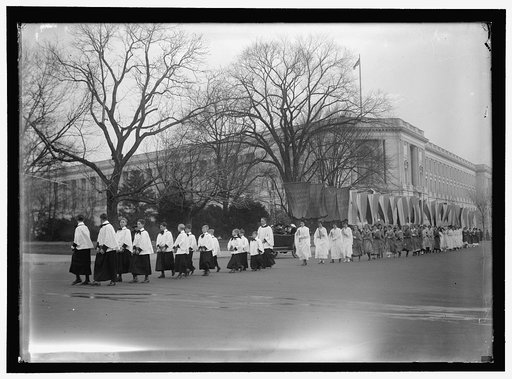 WOMAN SUFFRAGE AT CAPITOL WITH BANNERS