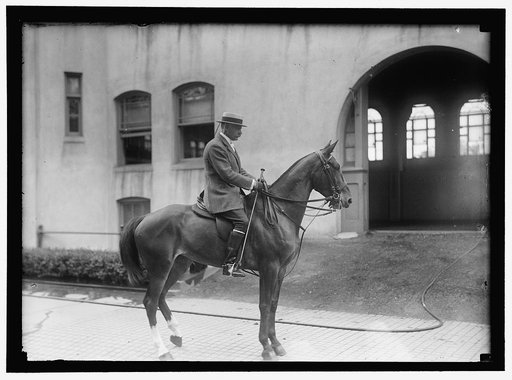 BRUN, CONSTANTINE. AMBASSADOR FROM DENMARK. RIDING AT FORT MYER