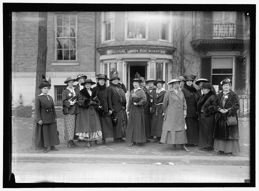 WOMAN SUFFRAGE. GROUP AT HEADQUARTERS