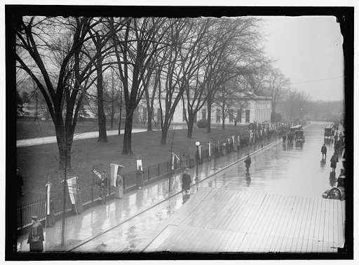 WOMAN SUFFRAGE. PICKETS AT WHITE HOUSE