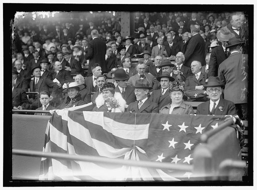 BASEBALL, WILSON AT BALL GAME; GRAYSON, CARY T., DR., U.S.N., CHESLEY, MRS. WILLOUGHBY S.,