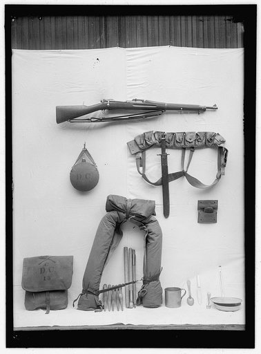 PLATTSBURG. RESERVE OFFICERS TRAINING CAMP. KIT TAKEN BY D.C. MEN TO PLATTSBURG