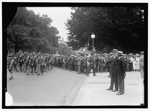 NATIONAL GUARD OF D.C. REVIEWED BY PRESIDENT WILSON AND SEC. BAKER