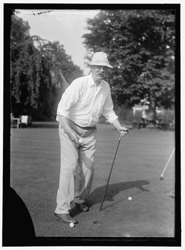 CUMMINS, ALBERT BAIRD. GOVERNOR OF IOWA, 1902-1908; SENATOR, 1908-1926. PLAYING GOLF