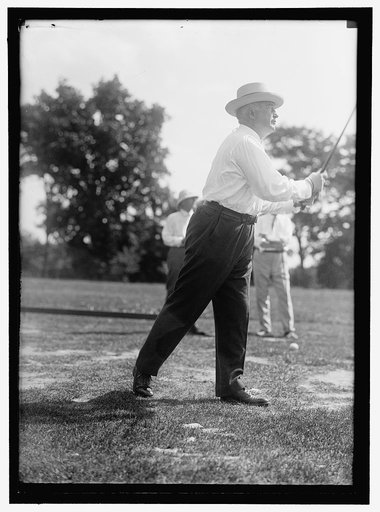 GARDNER, AUGUSTUS PEABODY. REP. FROM MASSACHUSETTS, 1902-1917. COL. AG. O, DURING WAR. PLAYING GOLF