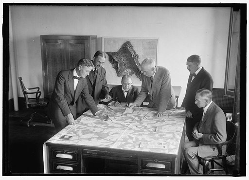 ARMY WAR GAME. LT. COL. D.E. AULTMAN; LT. COL. J.A. SHIPTON; MAJOR L. WAHL; COL. GEORGE H. CAMERON; LT. COL. E D. ANDERSON; LT. COL. HENRY JERVEY
