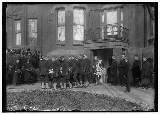 DEWEY, GEORGE. ADMIRAL, U.S.N. COFFIN LEAVING HOUSE