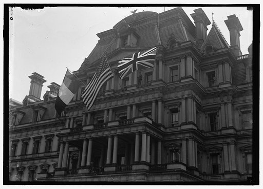 ALLIED COMMISSION TO U.S. ALLIED FLAGS ON STATE DEPARTMENT
