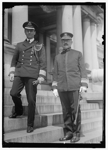 BRITISH COMMISSION TO U.S. GEN. V.A. LAWFORD, LEFT, AND ADMIRAL FLETCHER, U.S.N.