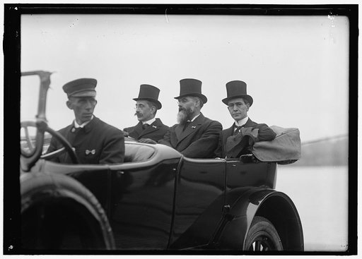LONG, BRECKENRIDGE. 3RD ASST. SECRETARY OF STATE, 1918. LONG IN AUTO WITH 2 OF THE FR.COMMN.