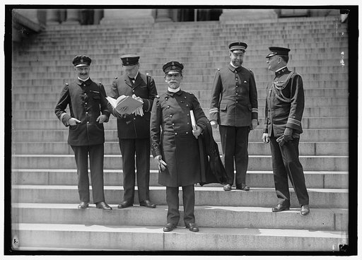 FRENCH COMMISSION TO U.S. NAVAL OFFICERS AT STATE DEPT.; LT. SIMON; PAYMASTER LINDEBOOM; VICE-ADMIRAL CHOCHEFRAT; COMDR. BOMPREZ; LT. COMDR. ALLEN BUCHANAN, U.S.N.