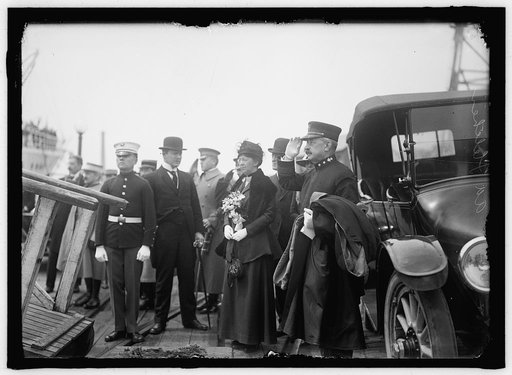 ALLIED COMMISSION TO U.S. BOARDING MAYFLOWER FOR TRIP TO MOUNT VERNON: ADMIRAL F.F. FLETCHER