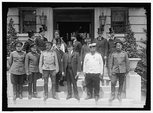 RUSSIAN MISSION TO U.S. ORONOVSKY, COL., RUSSIAN ARMY; BORODINE, PROF., MEMBER OF AGRICULTURE; BACHMETEFF, BORIS, SPECIAL AMBASSADOR TO U.S. AND HEAD OF RUSSIAN WAR MISSION; CHUTT, CAPT., RUSSIAN ARMY; GUNSBURG, BARON, SPECIAL ATTACHE; LOMONOSOFF, PROF.; ROOP, LT. GENERAL, CHIEF OF GENERAL STAFF, RU