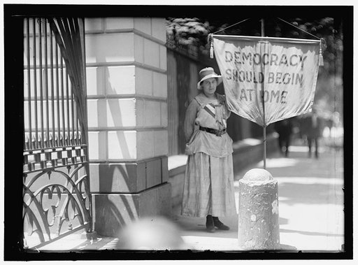WOMAN SUFFRAGE. MRS. SWING, PICKETING WHITE HOUSE