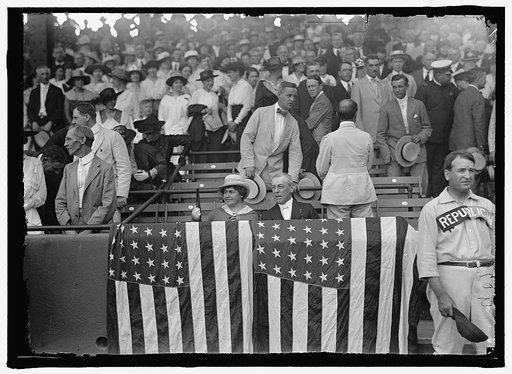 BASEBALL, CONGRESSIONAL. PRESIDENT AND MRS. WILSON